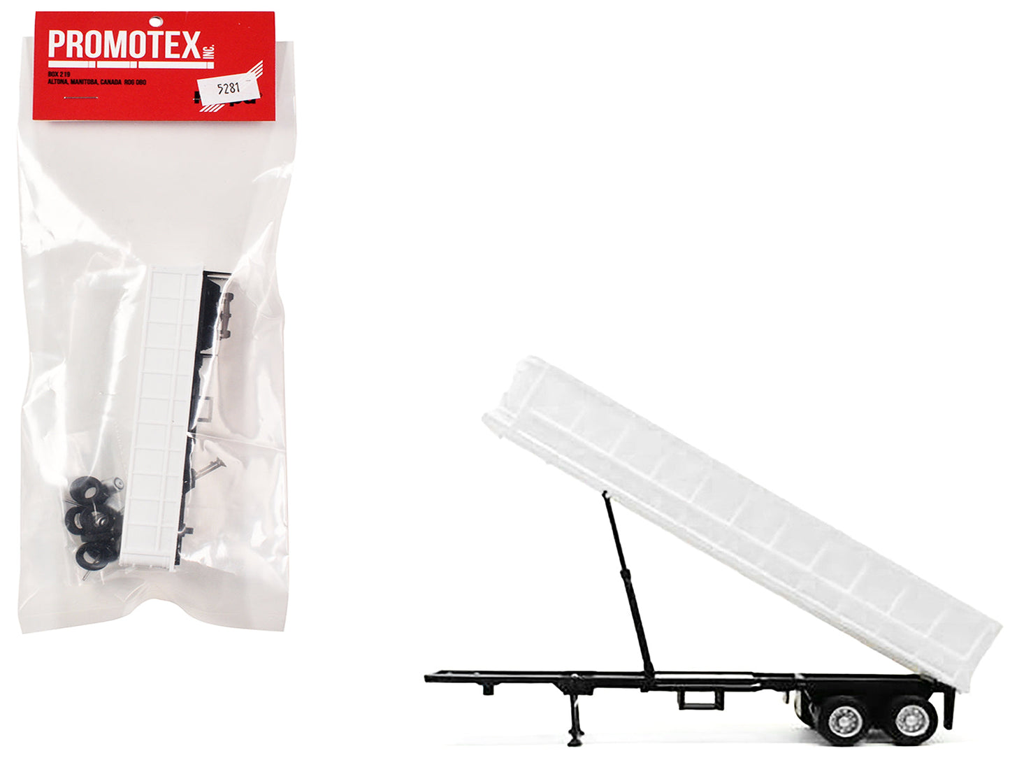 36ft Gravel Trailer White 1/87 (HO) Plastic Model