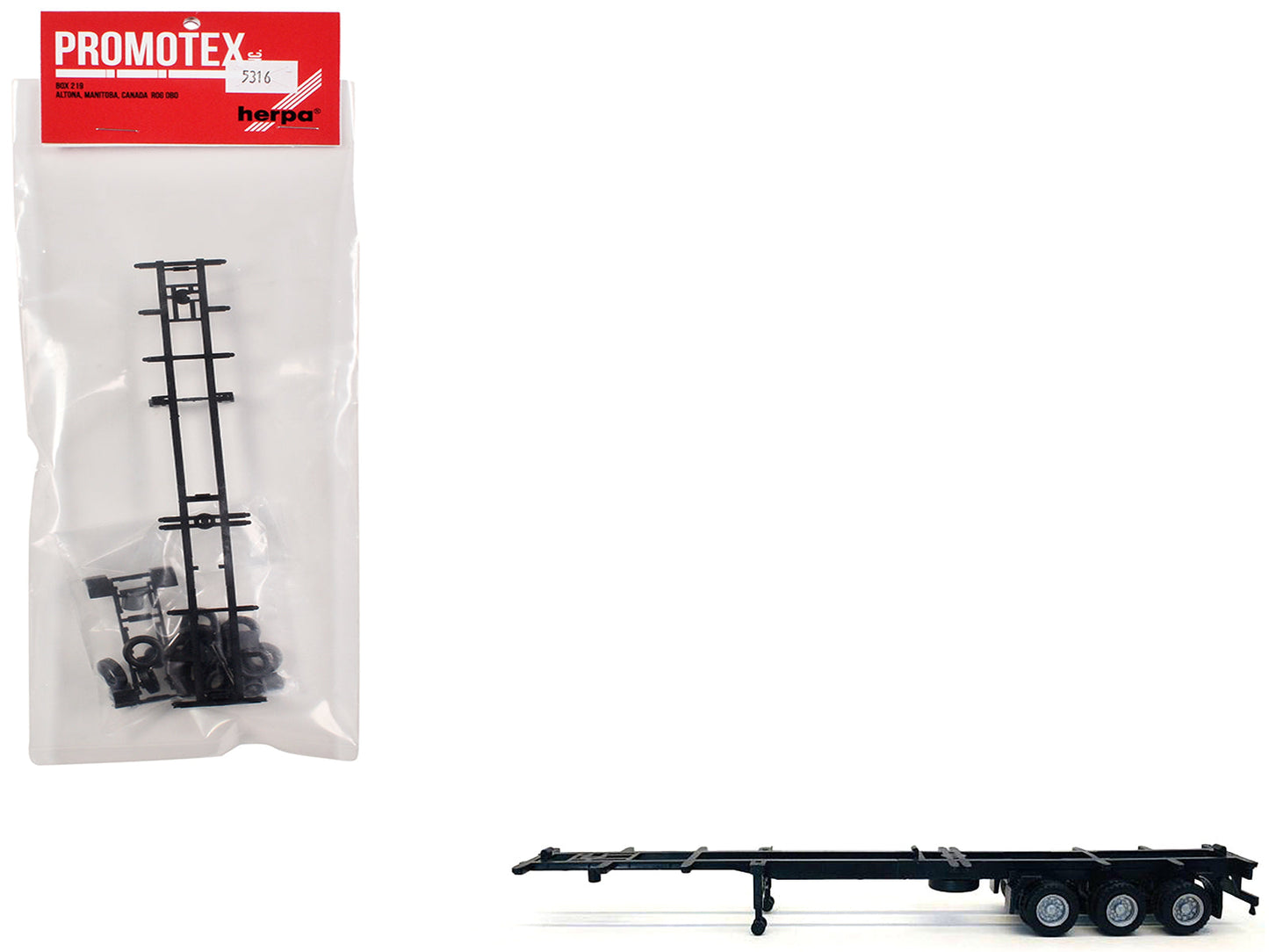 Container Chassis for 3-Axle 48ft Trailer 1/87 (HO) Plastic Model