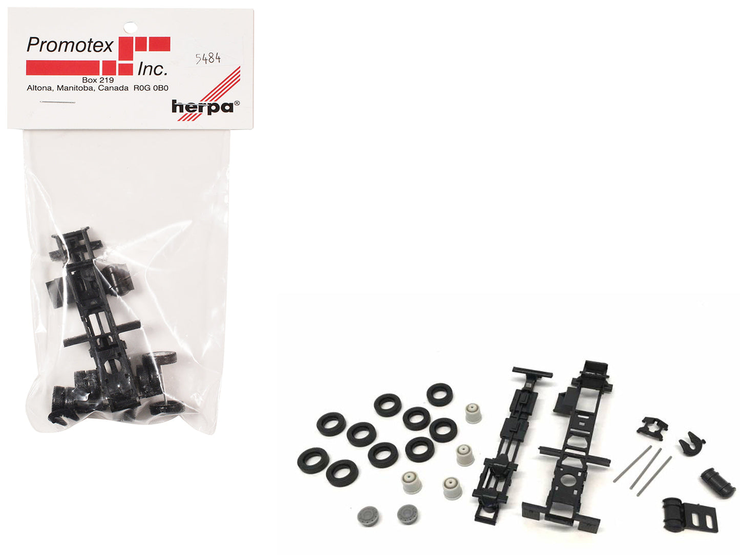 Short Chassis Kit for Kenworth Peterbilt and GMC Cabs 1/87 (HO) Plastic Model