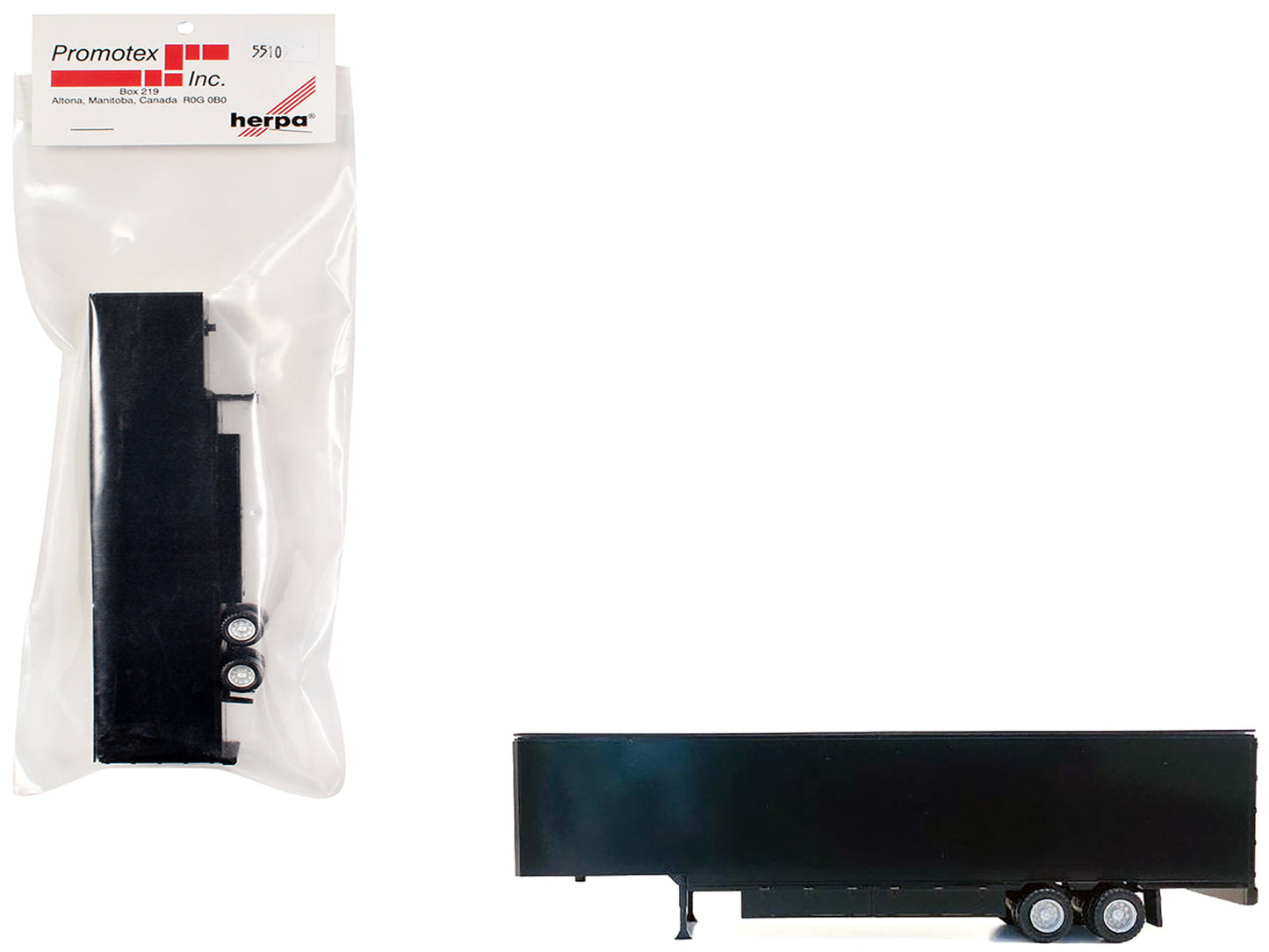 48ft Moving Van Trailer Black 1/87 (HO) Plastic Model