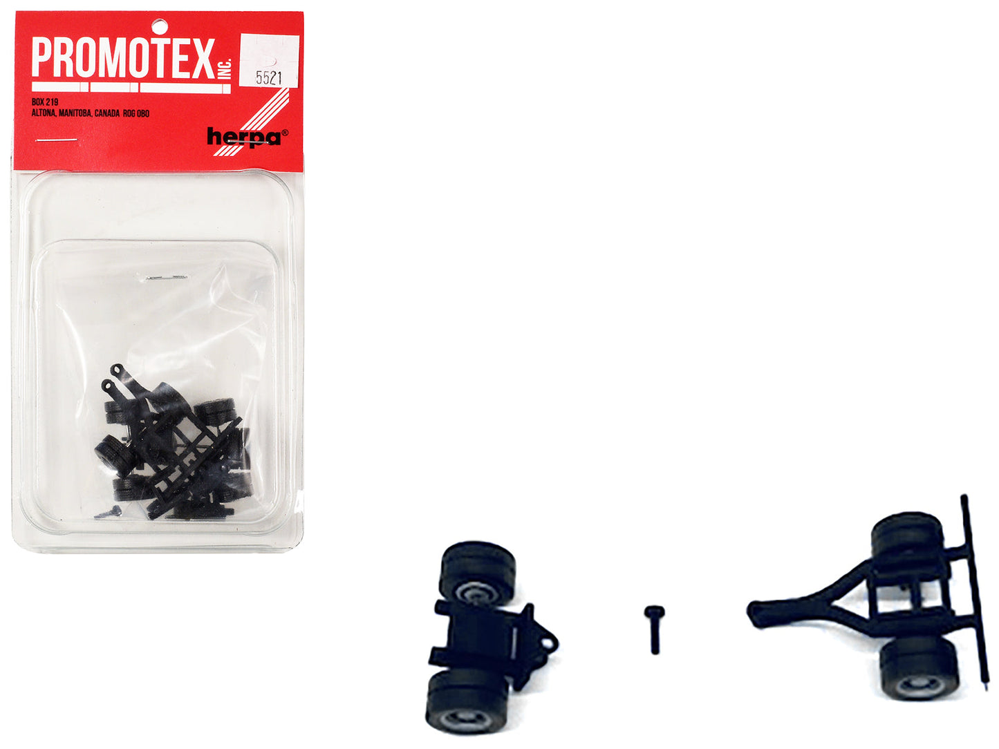 Lowboy Single Axle Booster with Integrated Rear Axle and Fenders (2 Sets) 1/87 (HO) Plastic Model