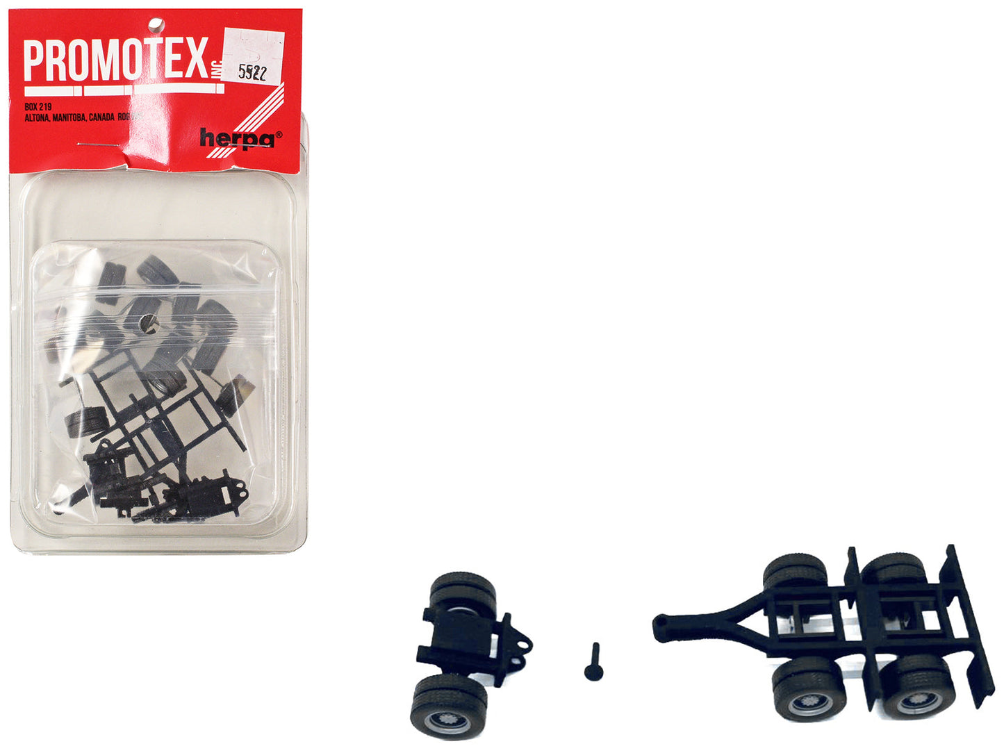 Lowboy Dual Axle Booster with Integrated Rear Axle and Fenders (2 Sets) 1/87 (HO) Plastic Model