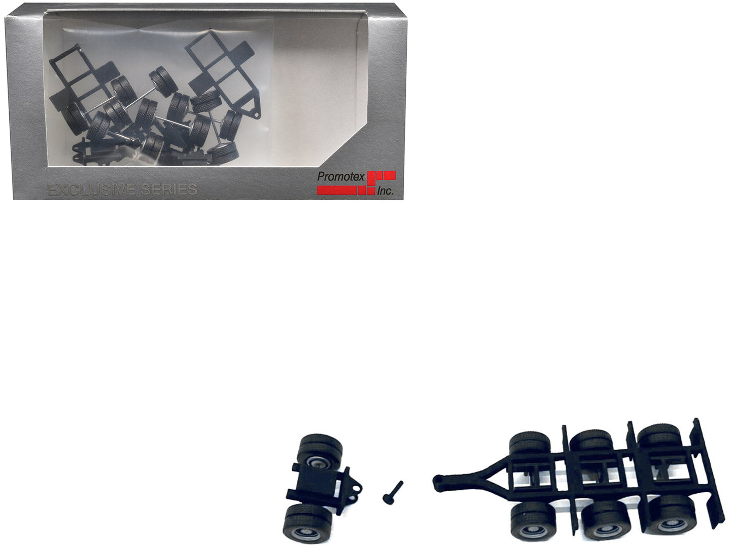 Lowboy Tri-Axle Booster with Integrated Rear Axle and Fenders (2 Sets) 1/87 (HO) Plastic Model