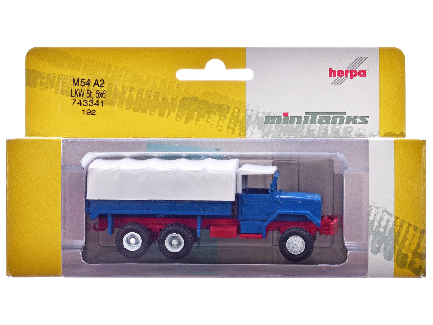 Am General M54 6X6 5/10 Ton Truck Blue with White Top 1/87 (HO) Plastic Model Car