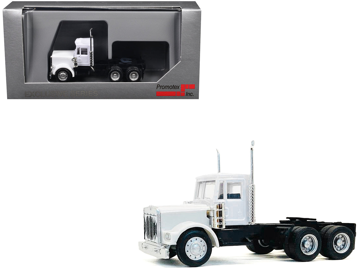 Kenworth W900 Short Day Cab White 1/87 (HO) Plastic Model Car