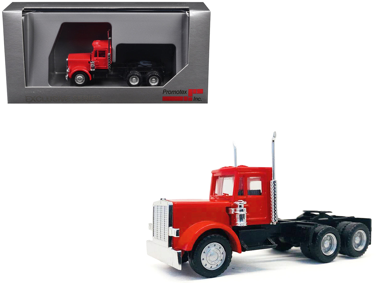 Peterbilt Short Day Cab with Updated Grill Red 1/87 (HO) Plastic Model Car