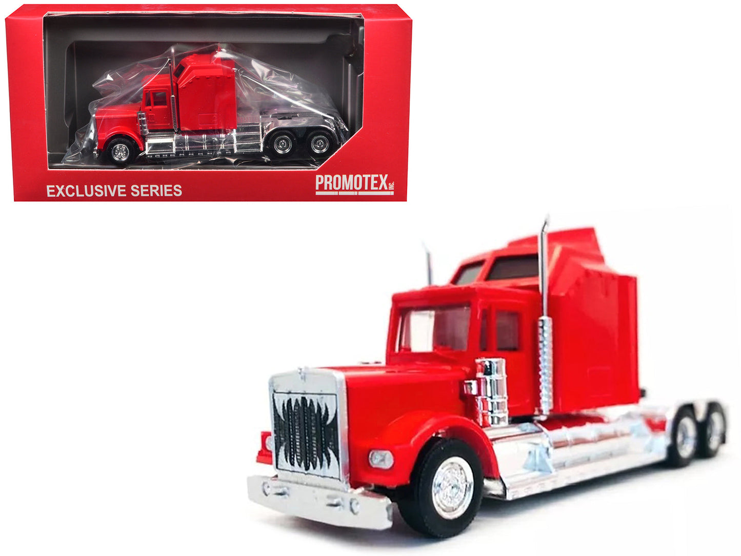 Kenworth W900 with Extra Large Sleeper Red 1/87 (HO) Plastic Model Car
