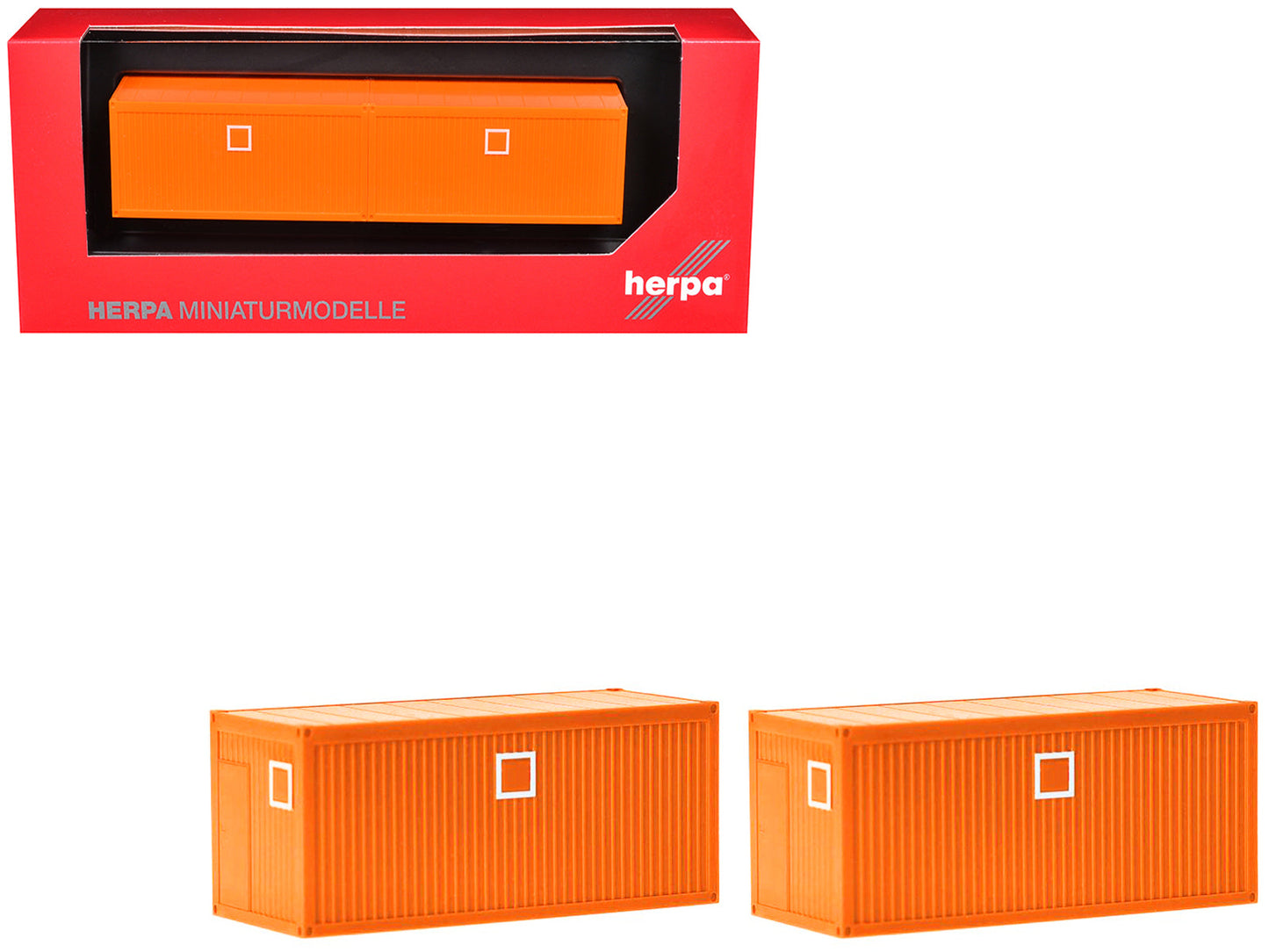 Mobile Offices Orange Set of 2 pieces 1/87 (HO) Plastic Model