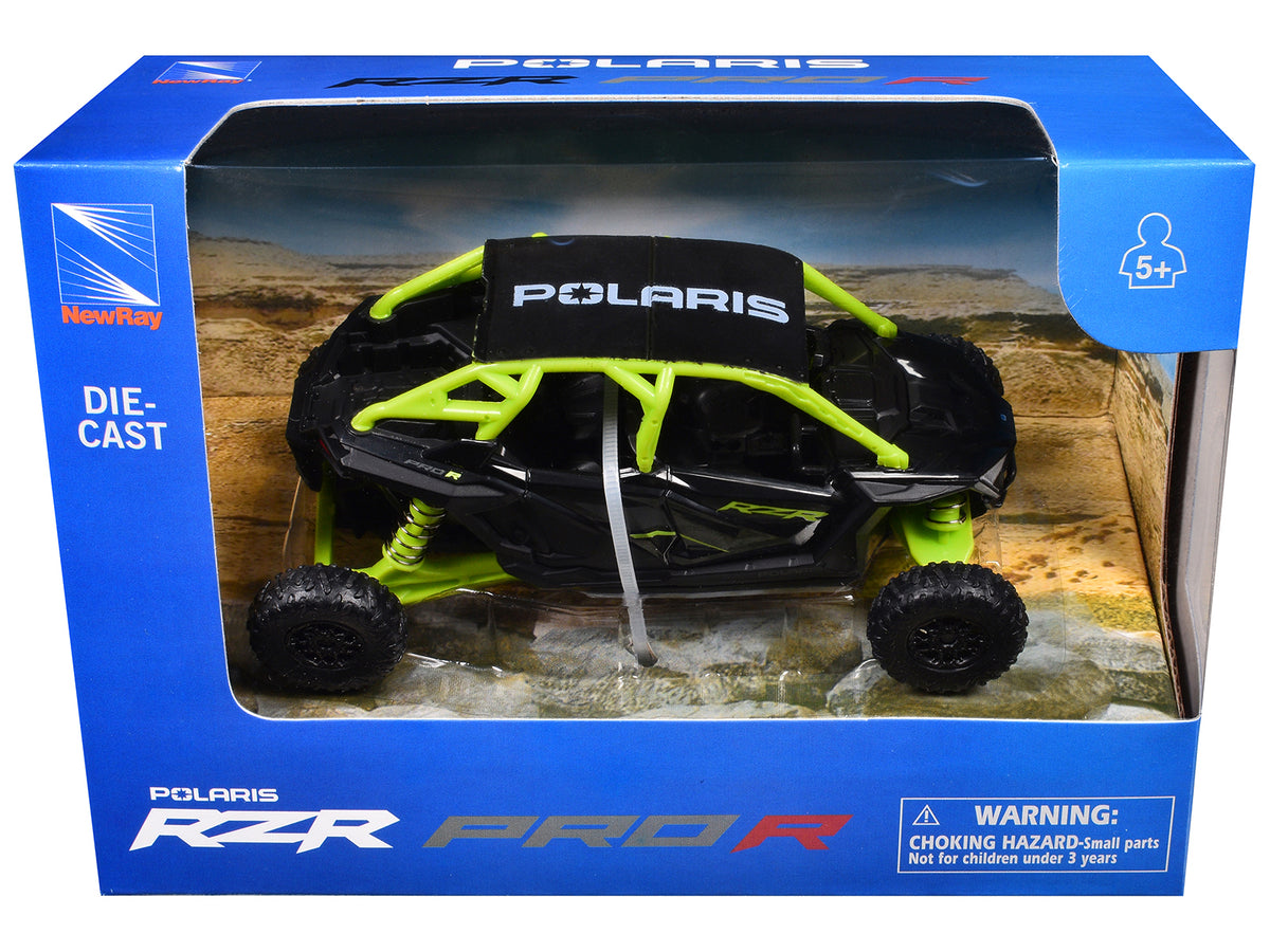 Polaris RZR Pro R UTV Black and Lime Green Diecast Model