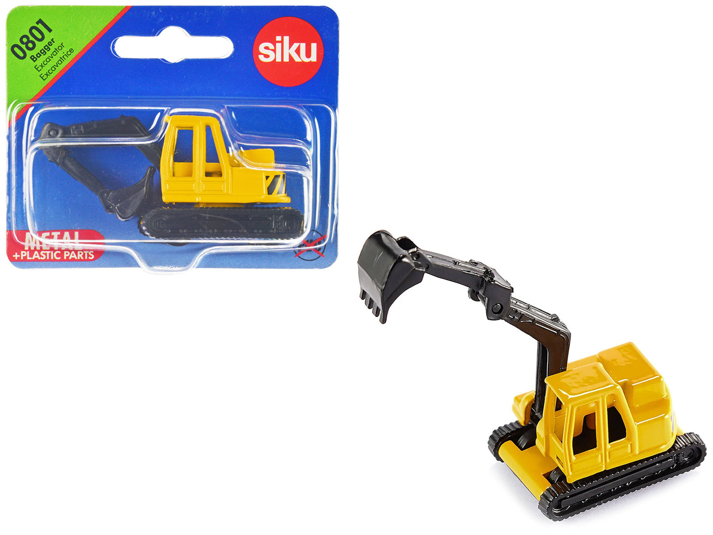 Excavator Yellow and Black Diecast Model