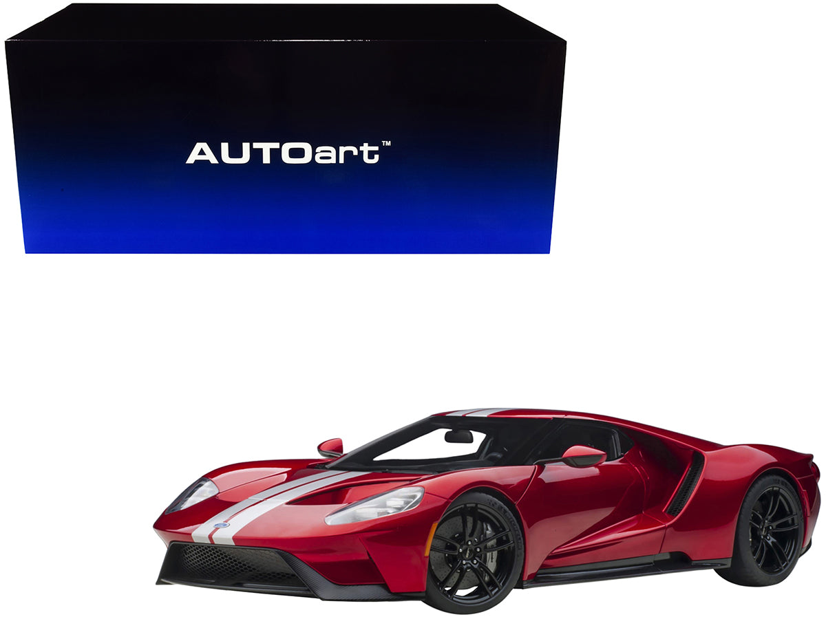 2017 Ford GT Liquid Red Metallic with Silver Stripes 1/12 Model Car