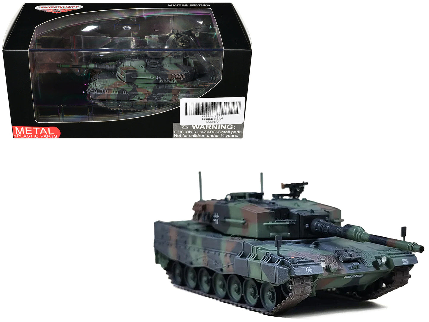 Leopard 2A4 Main Battle Tank with Snorkel "NATO Camouflage" German Army "Armor Premium" Series 1/72 Diecast Model