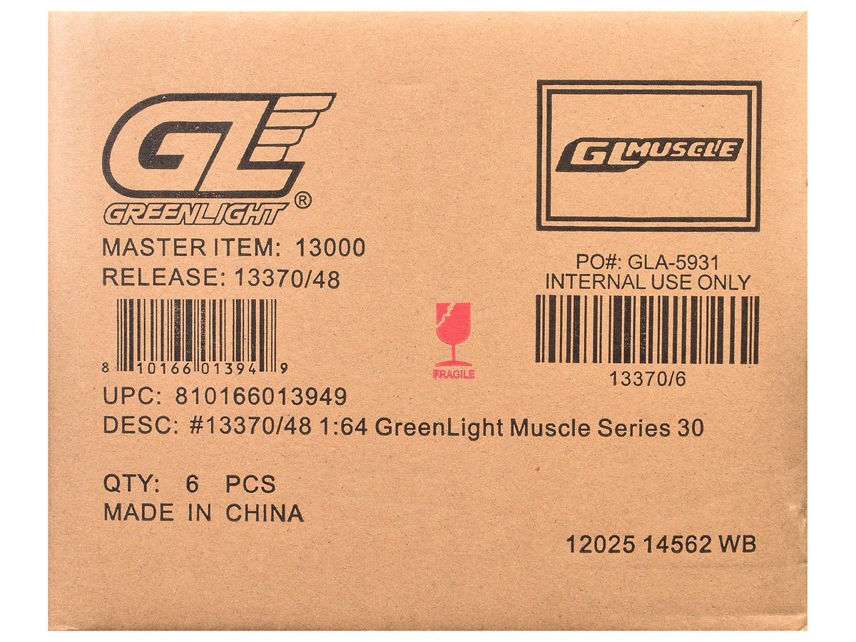 "GreenLight Muscle" Series 30 Set of 6 pieces 1/64 Diecast Model Cars