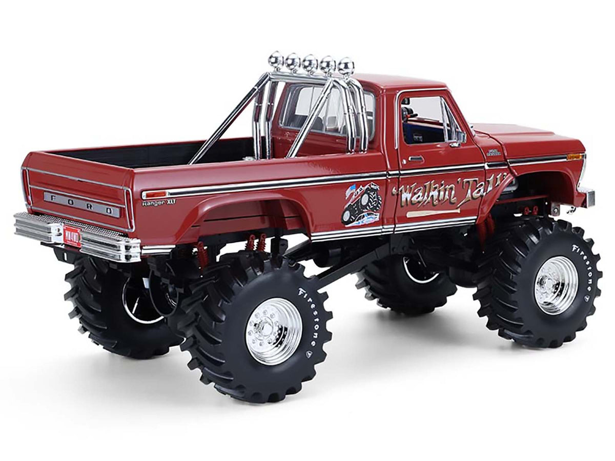 1979 Ford F-250 Monster Truck with 48-Inch Tires "Walkin' Tall" Red "Kings of Crunch" Series 1/18 Diecast Model Car