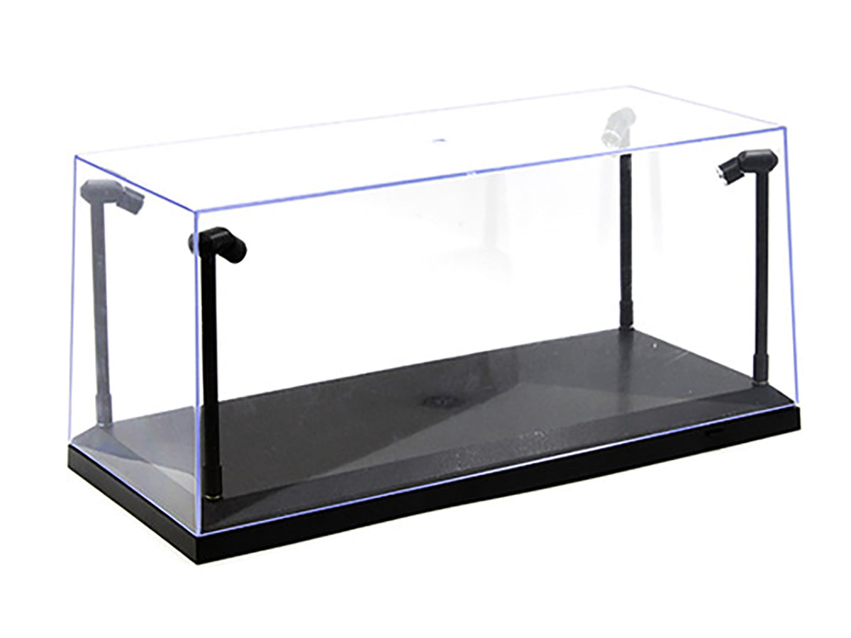 Collectible Display Show Case with LED Lights and Black Base for 1/24 1/18 Models