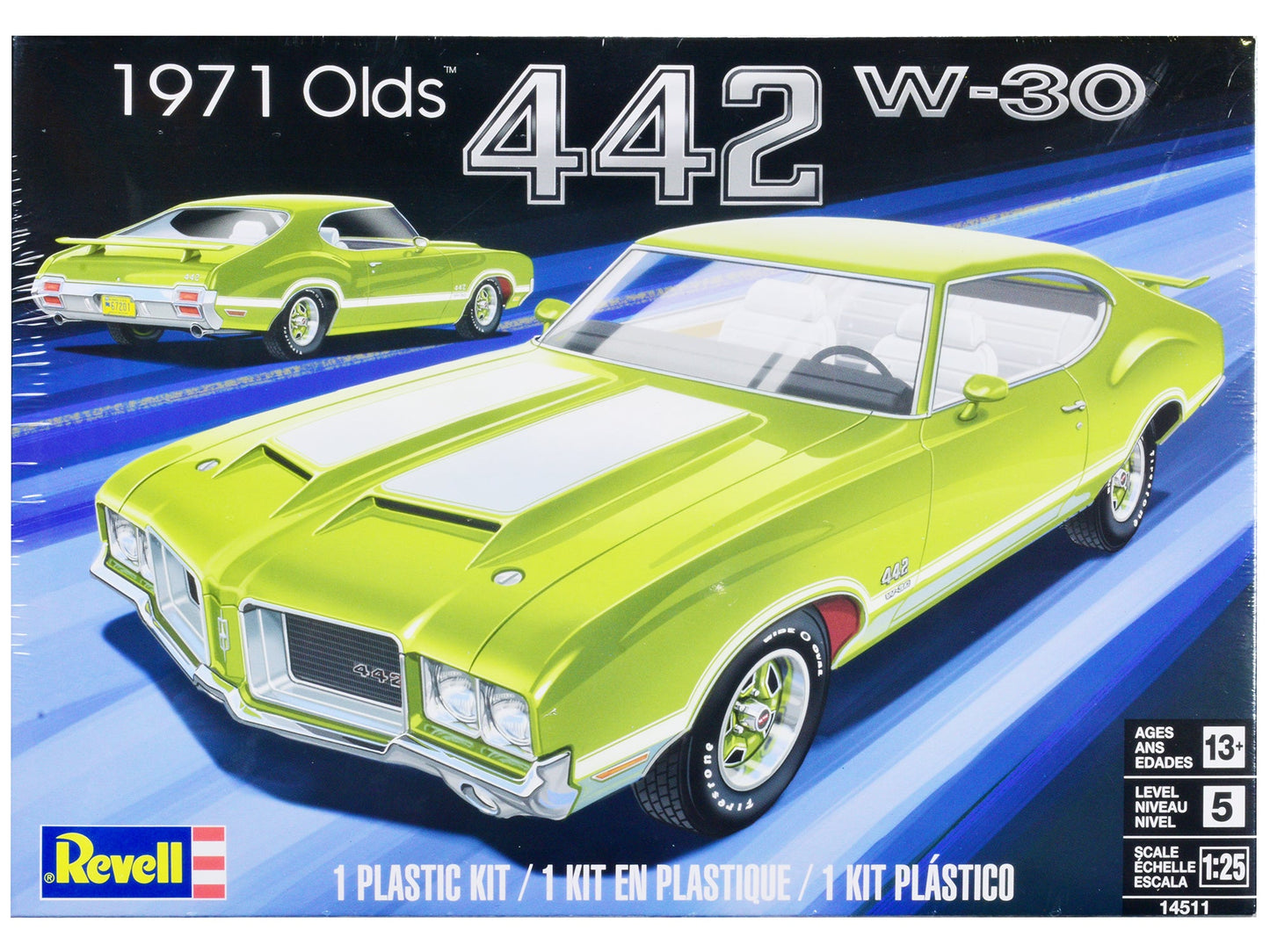 Level 5 Model Kit 1971 Oldsmobile 442 W-30 1/25 Scale Model