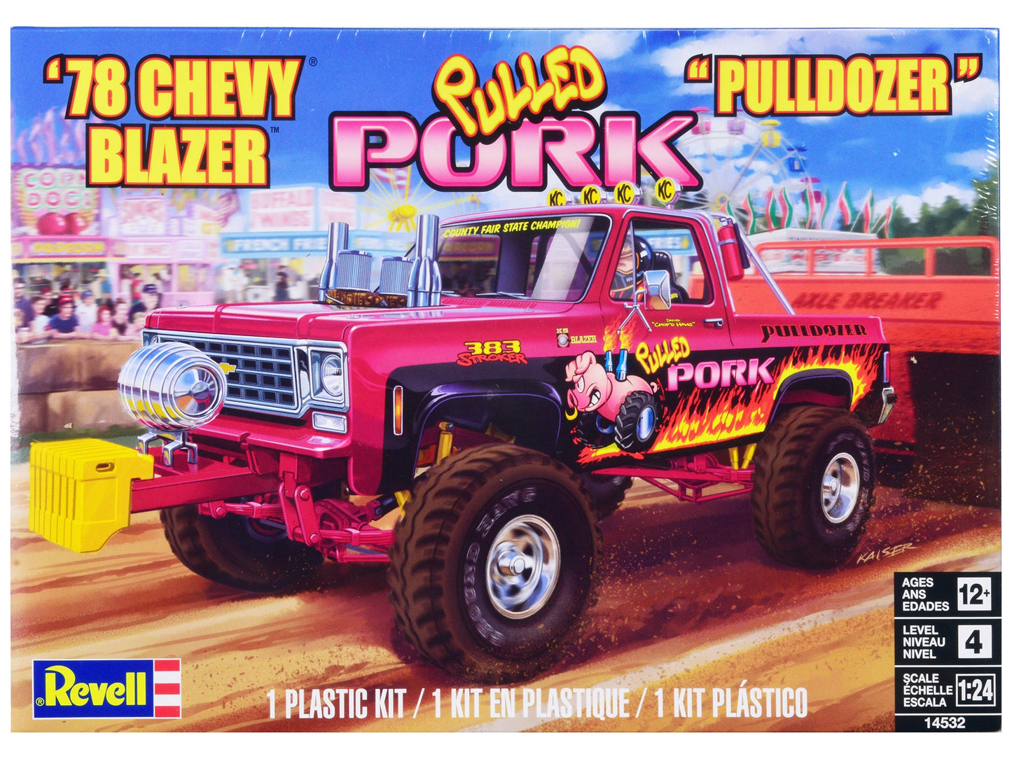 Level 4 Model Kit 1978 Chevrolet Blazer Pickup Truck "Pulled Pork Pulldozer" 1/24 Scale Model