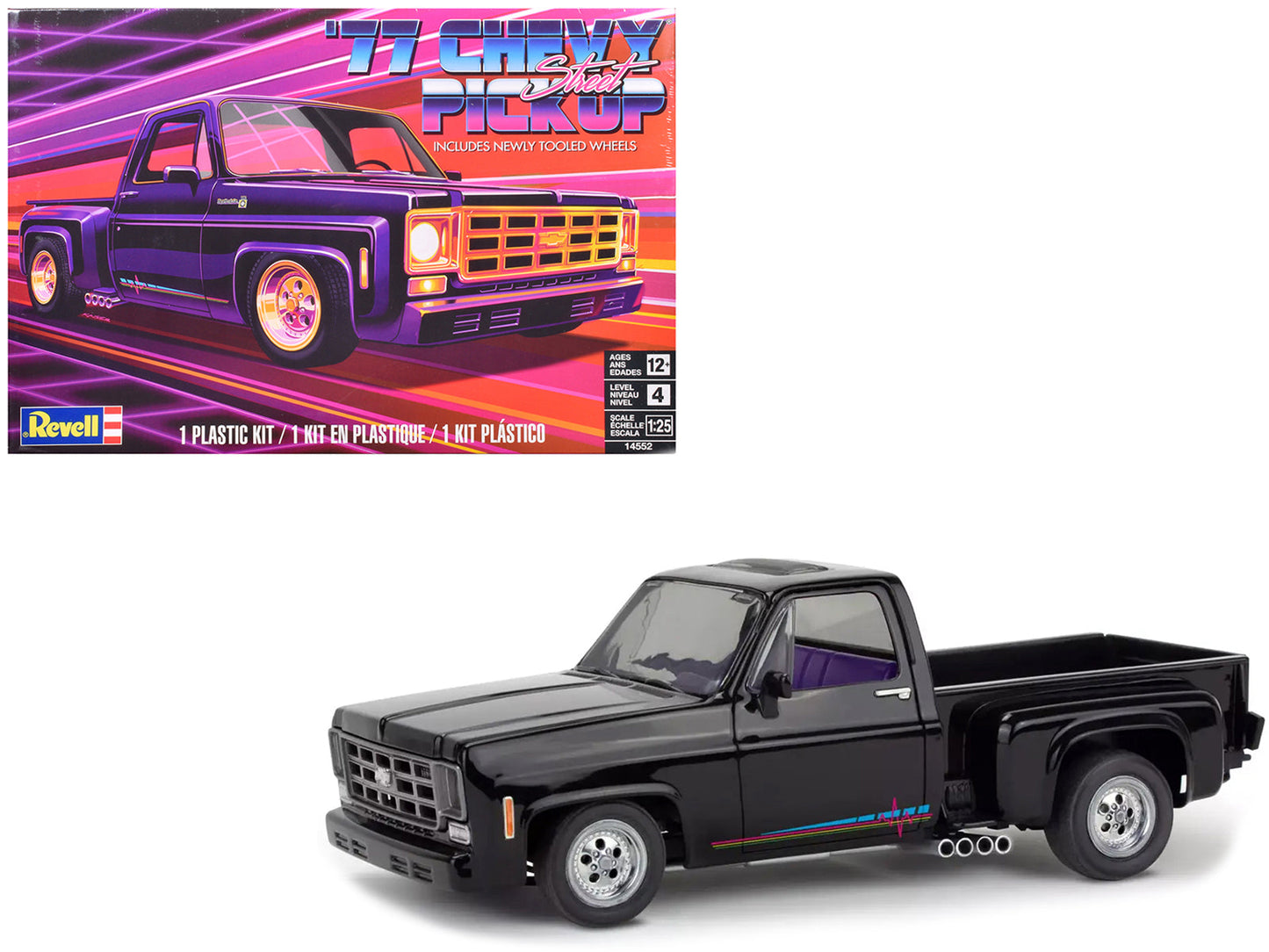 Level 4 Model Kit 1977 Chevrolet Street Pickup Truck 1/25 Scale Model