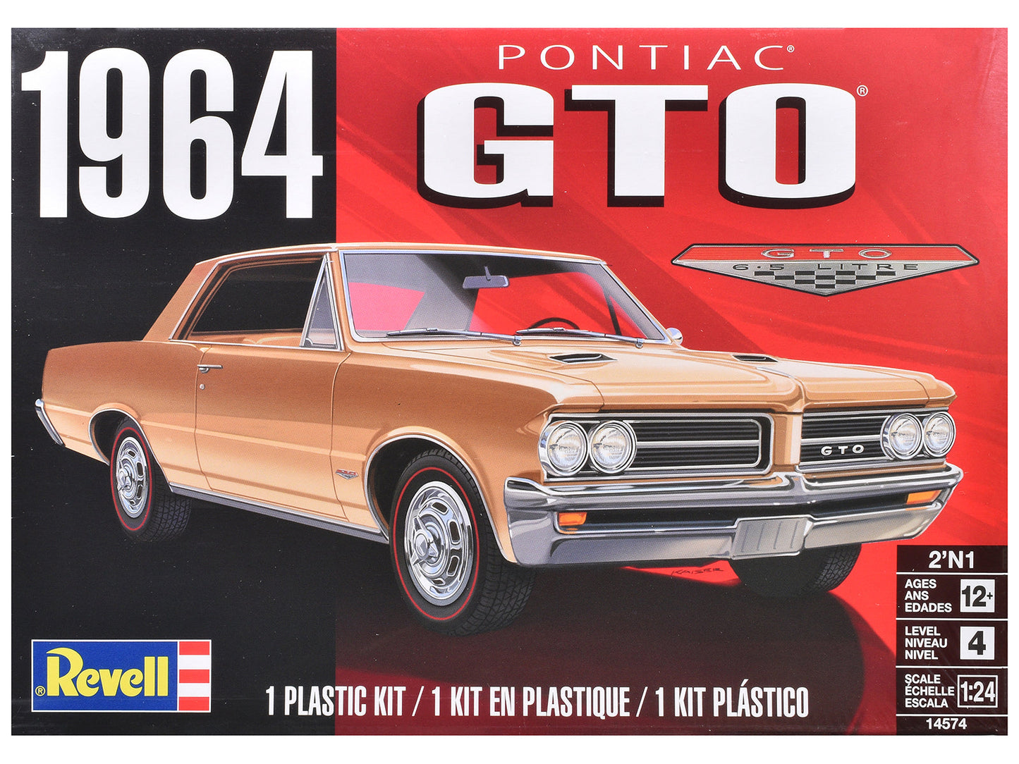 Level 4 Model Kit 1964 Pontiac GTO 2-in-1 Kit 1/24 Scale Model