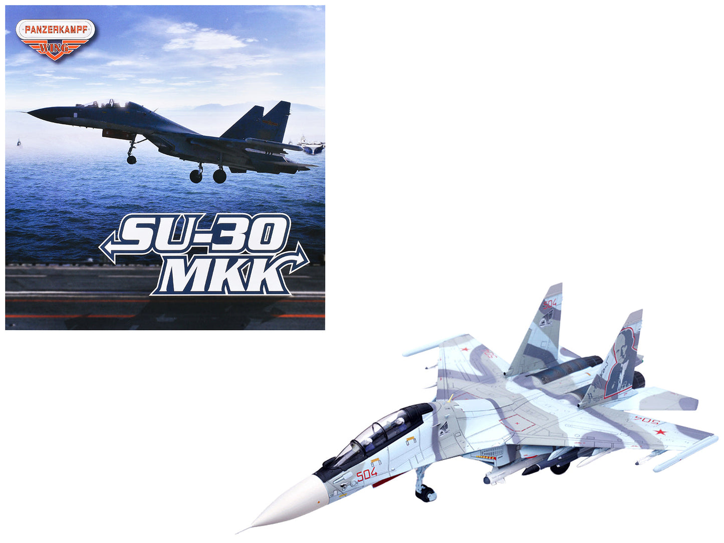 Sukhoi Su-30MKK Flanker-G Fighter Aircraft #504 "Russian Air Force" "Wing" Series 1/72 Diecast Model