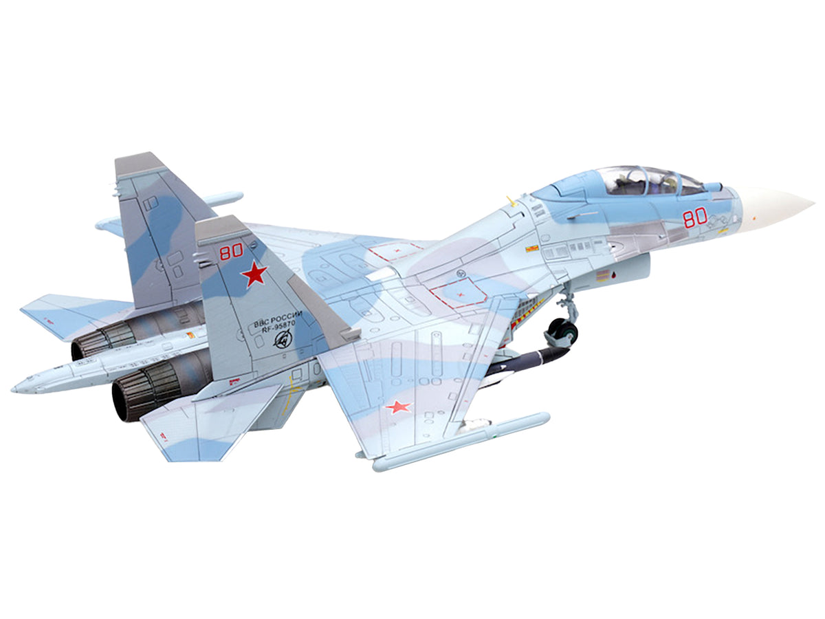Sukhoi Su-30M2 Flanker-C Fighter Aircraft #80 "Russian Air Force" "Wing" Series 1/72 Diecast Model