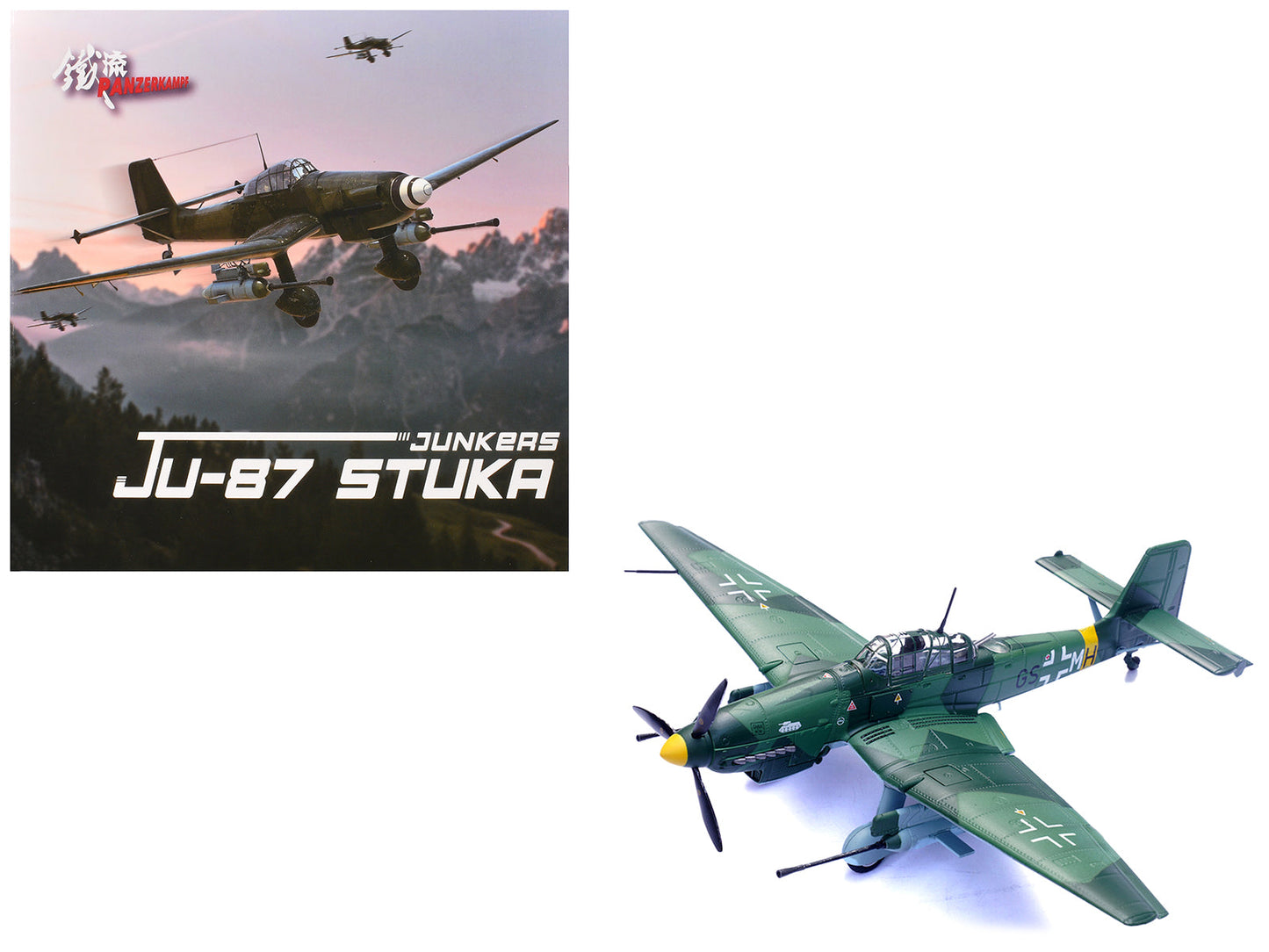 Junkers Ju 87G1 Stuka Bomber Aircraft "10.(Pz)/SG 2 Immelmann GS+MH Dubno Ukraine" (1944) German Luftwaffe "Wing" Series 1/72 Diecast Model