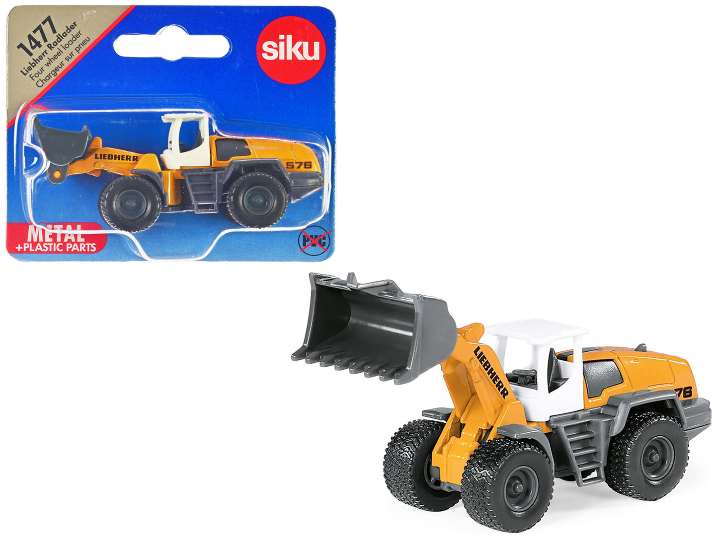 Liebherr 576 Wheel Loader Yellow with White Top Diecast Model