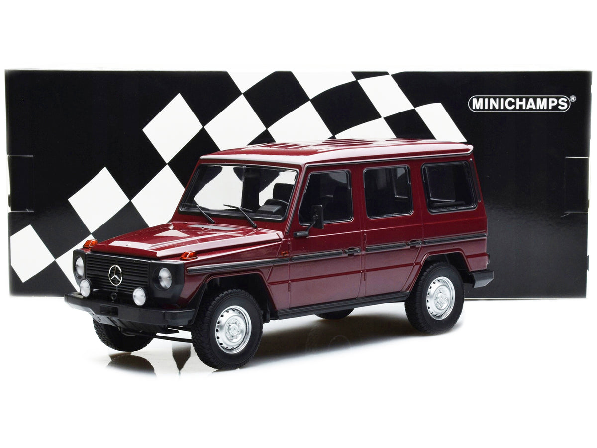 1980 Mercedes-Benz G-Model (LWB) Dark Red with Black Stripes Limited Edition to 402 pieces Worldwide 1/18 Diecast Model Car