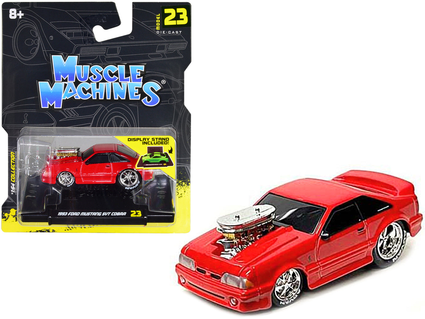 1993 Ford Mustang SVT Cobra Red 1/64 Diecast Model Car