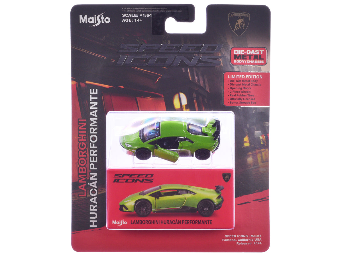 Lamborghini Huracan Performante Green "Speed Icons" Series 1/64 Diecast Model Car