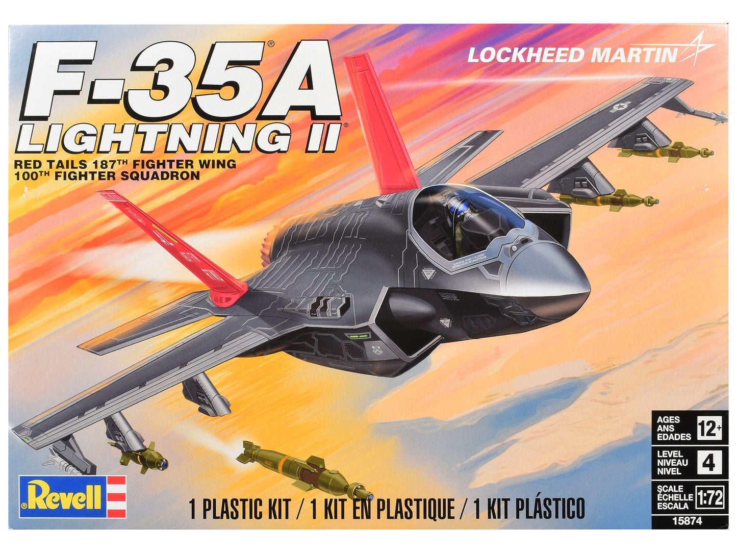 Level 4 Model Kit Lockheed Martin F-35A Lightning II Aircraft 1/72 Scale Model