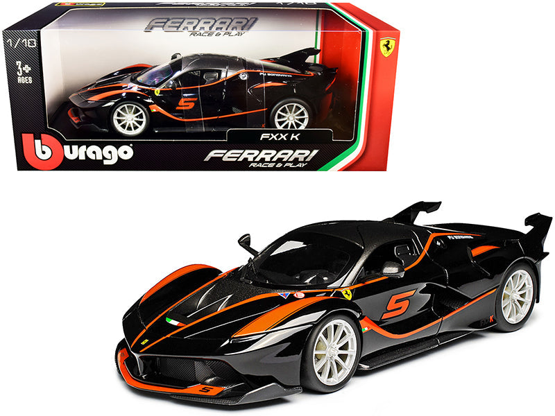 Ferrari FXX-K #5 Fu Songyang Black with Gray Top and Orange Stripes 1/18 Diecast Model Car
