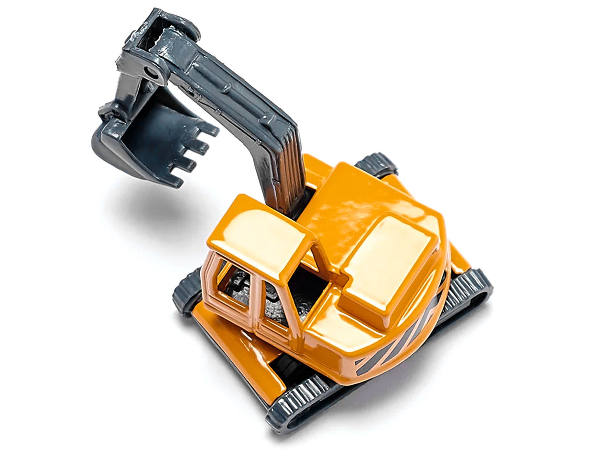Truck with Low Loader Trailer and Excavator Yellow Diecast Model