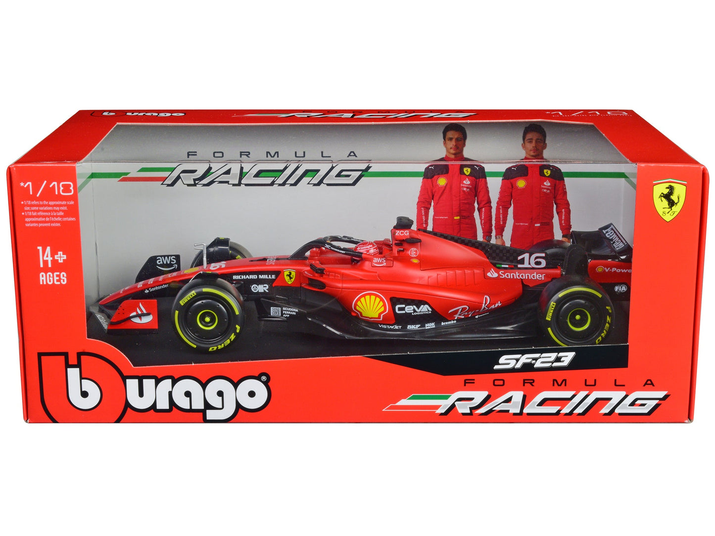 Ferrari SF-23 #16 Charles Leclerc Formula One F1 World Championship (2023) "Formula Racing" Series 1/18 Diecast Model Car