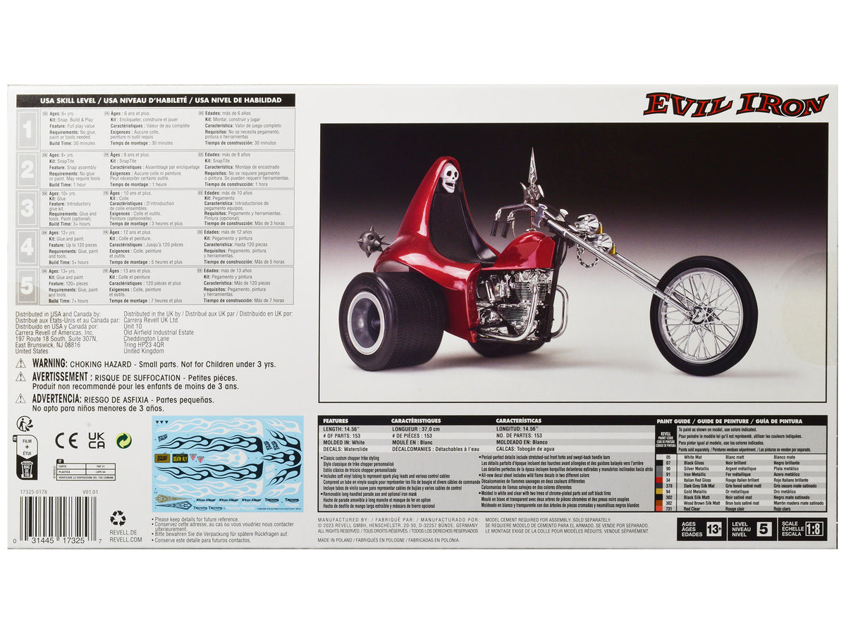 Level 5 Model Kit Evil Iron Custom Chopper Trike 1/8 Scale Model