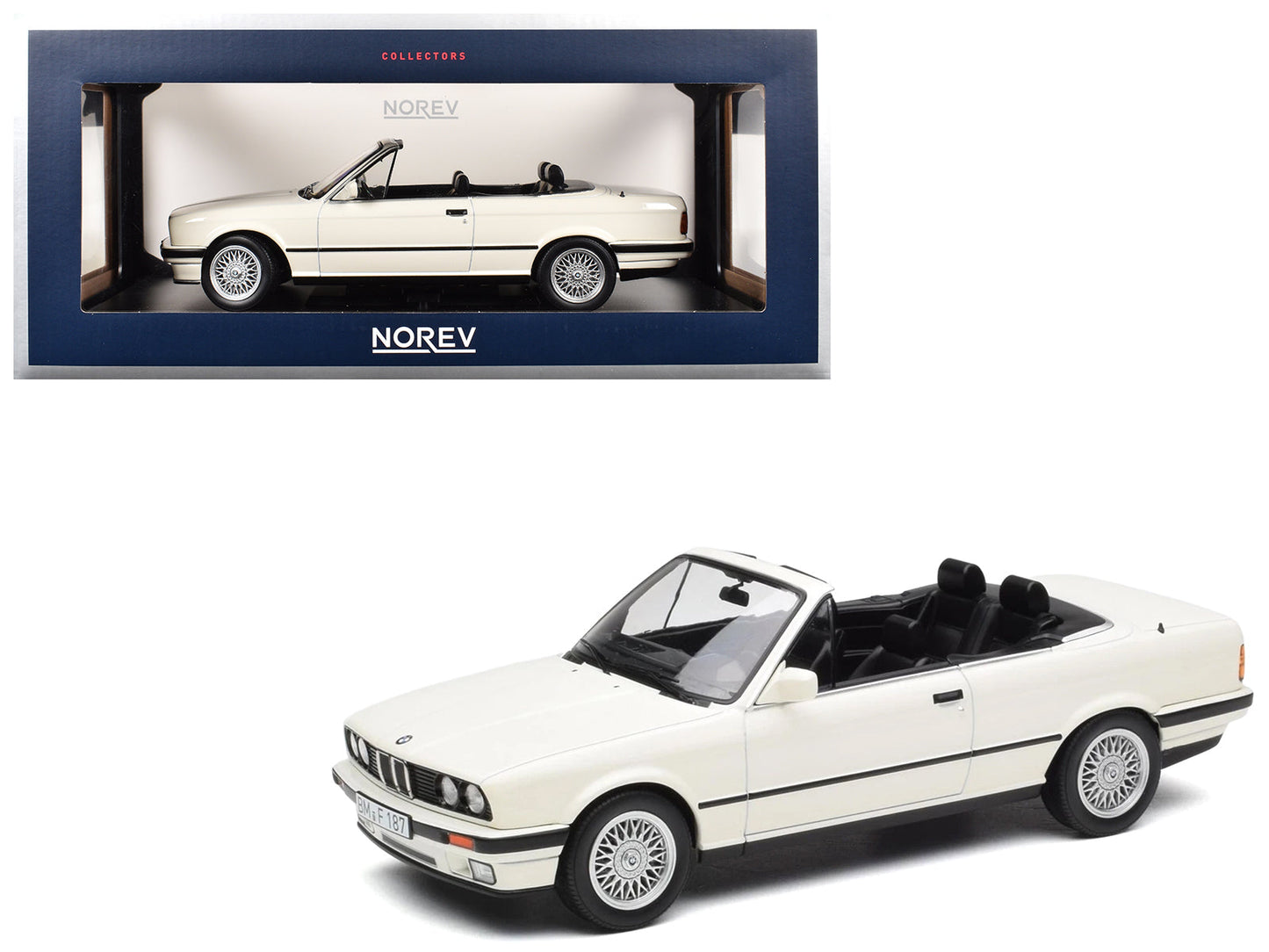 1991 BMW 325i Cabriolet Alpine White 1/18 Diecast Model Car