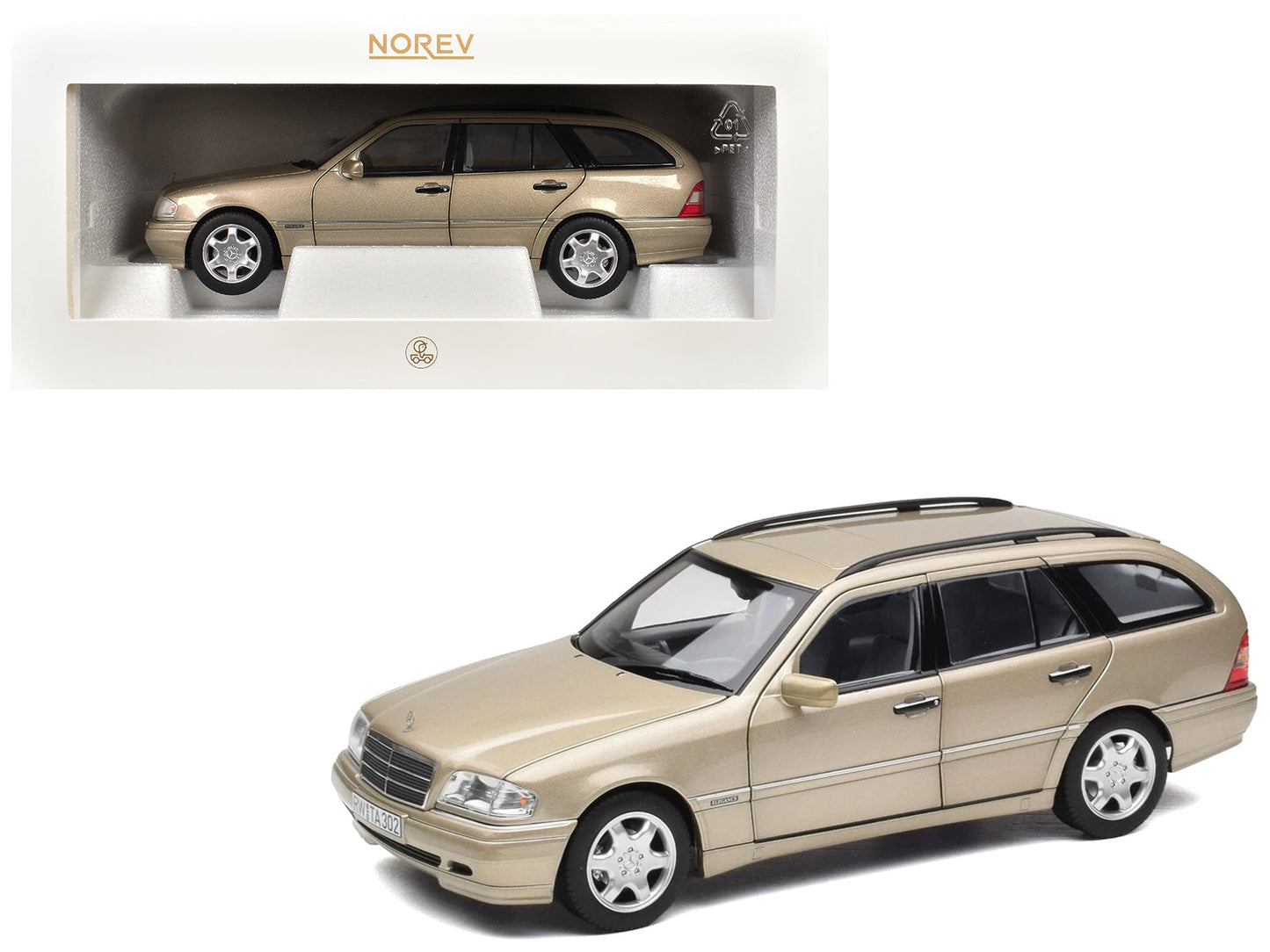 1997 Mercedes-Benz C-Class T-Model Smoke Silver Metallic 1/18 Diecast Model Car