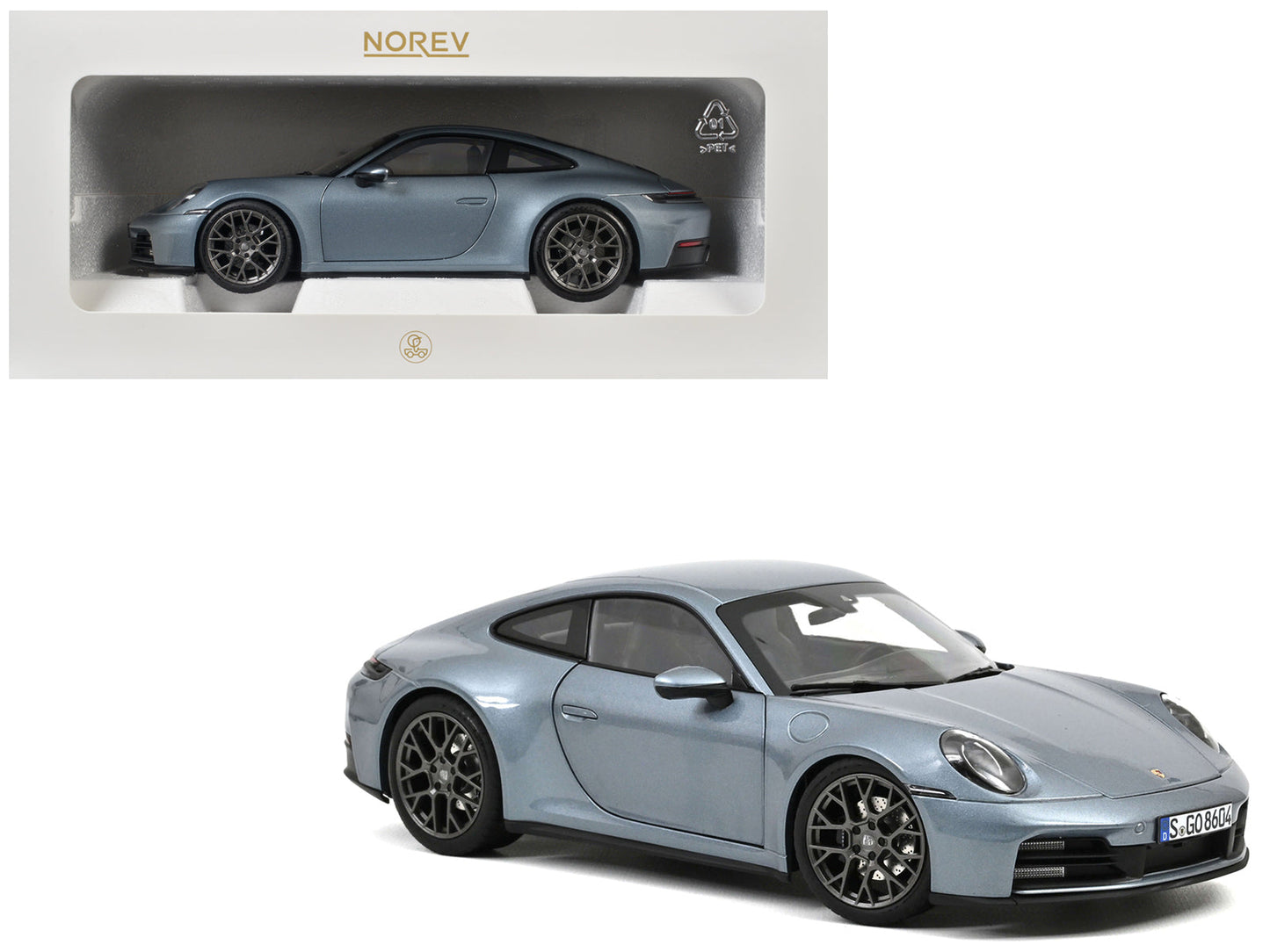 2024 Porsche 911 Carrera Polar Silver Metallic 1/18 Diecast Model Car