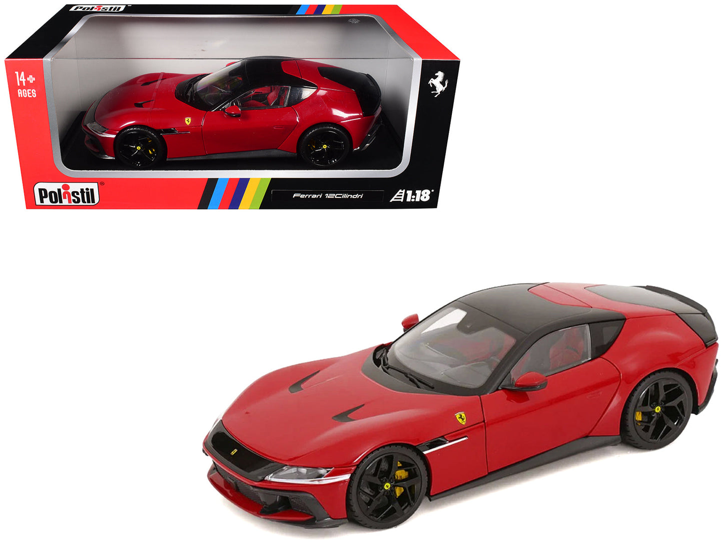 2024 Ferrari 12Cilindri Rosso Corsa Red with Black Top 1/18 Diecast Model Car
