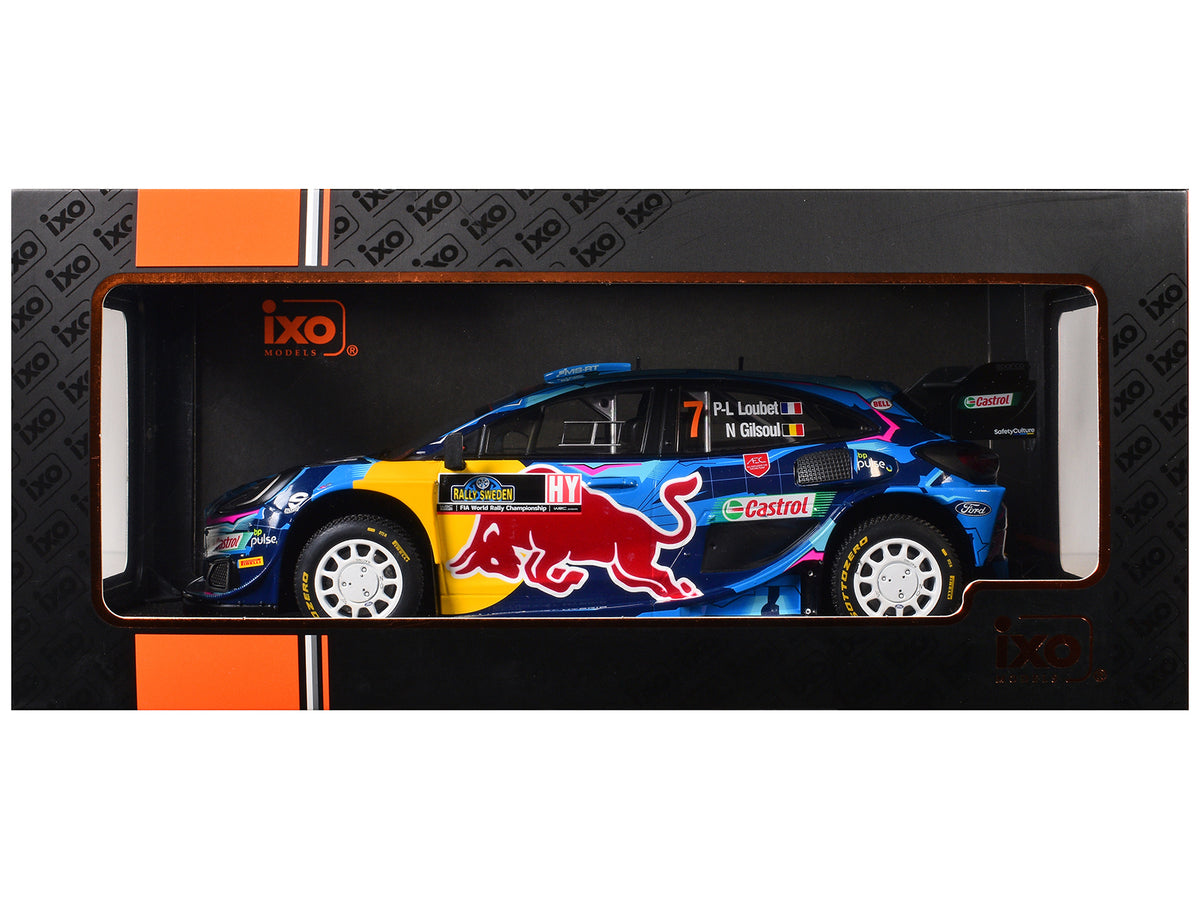 Ford Puma Rally1 #7 Pierre-Louis Loubet - Nicolas Gilsoul "Rally Sweden" (2023) 1/18 Diecast Model Car
