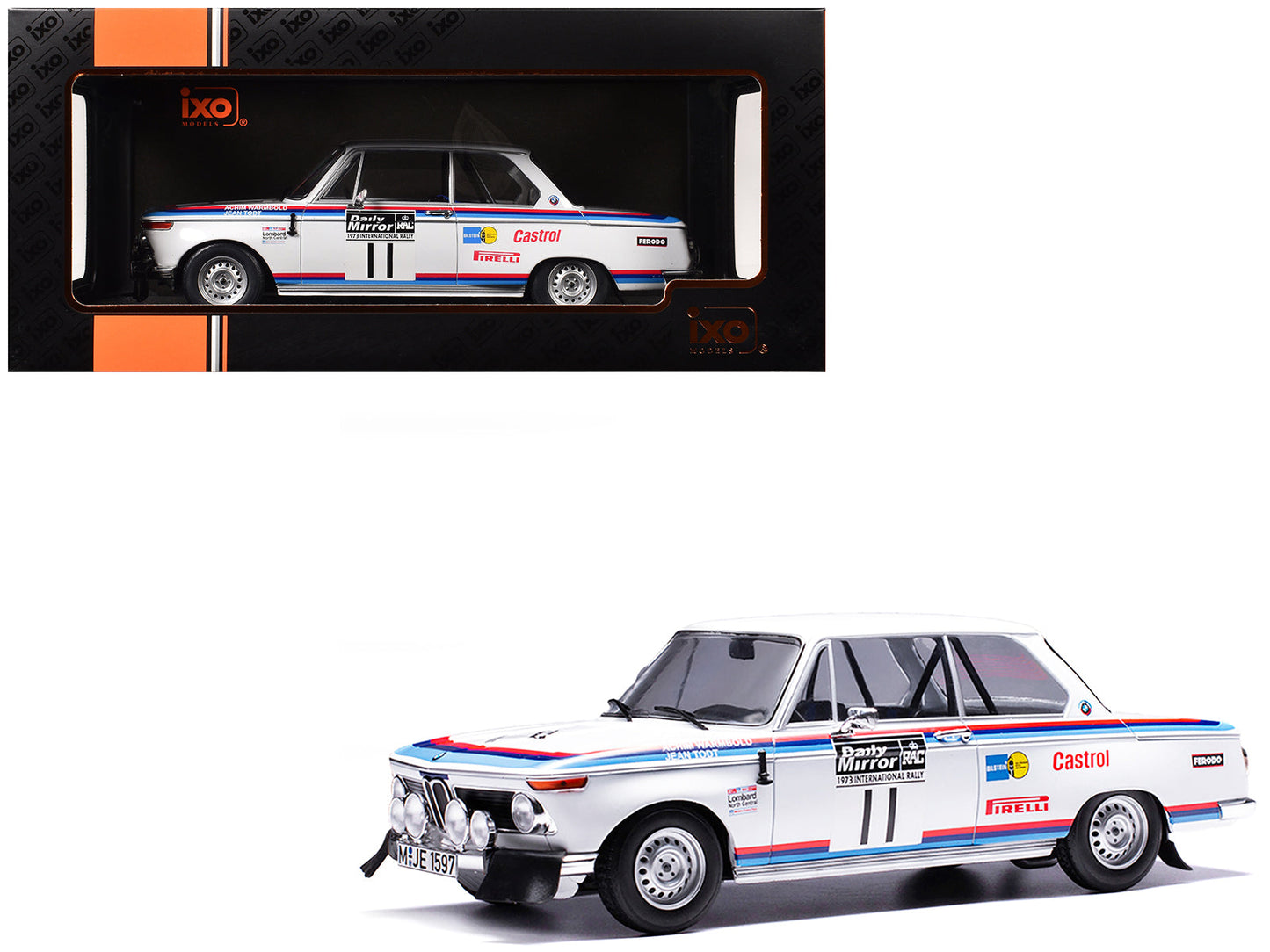 BMW 2002 #11 Achim Warmbold - Jean Todt "RAC Rally" (1973) 1/18 Diecast Model Car