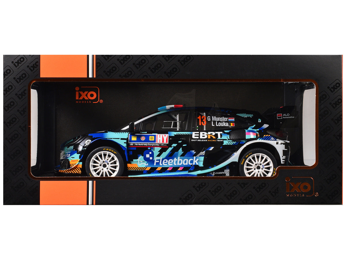 Ford Puma Rally1 #13 Gregoire Munster - Louis Louka "Central European Rally" (2023) 1/18 Diecast Model Car
