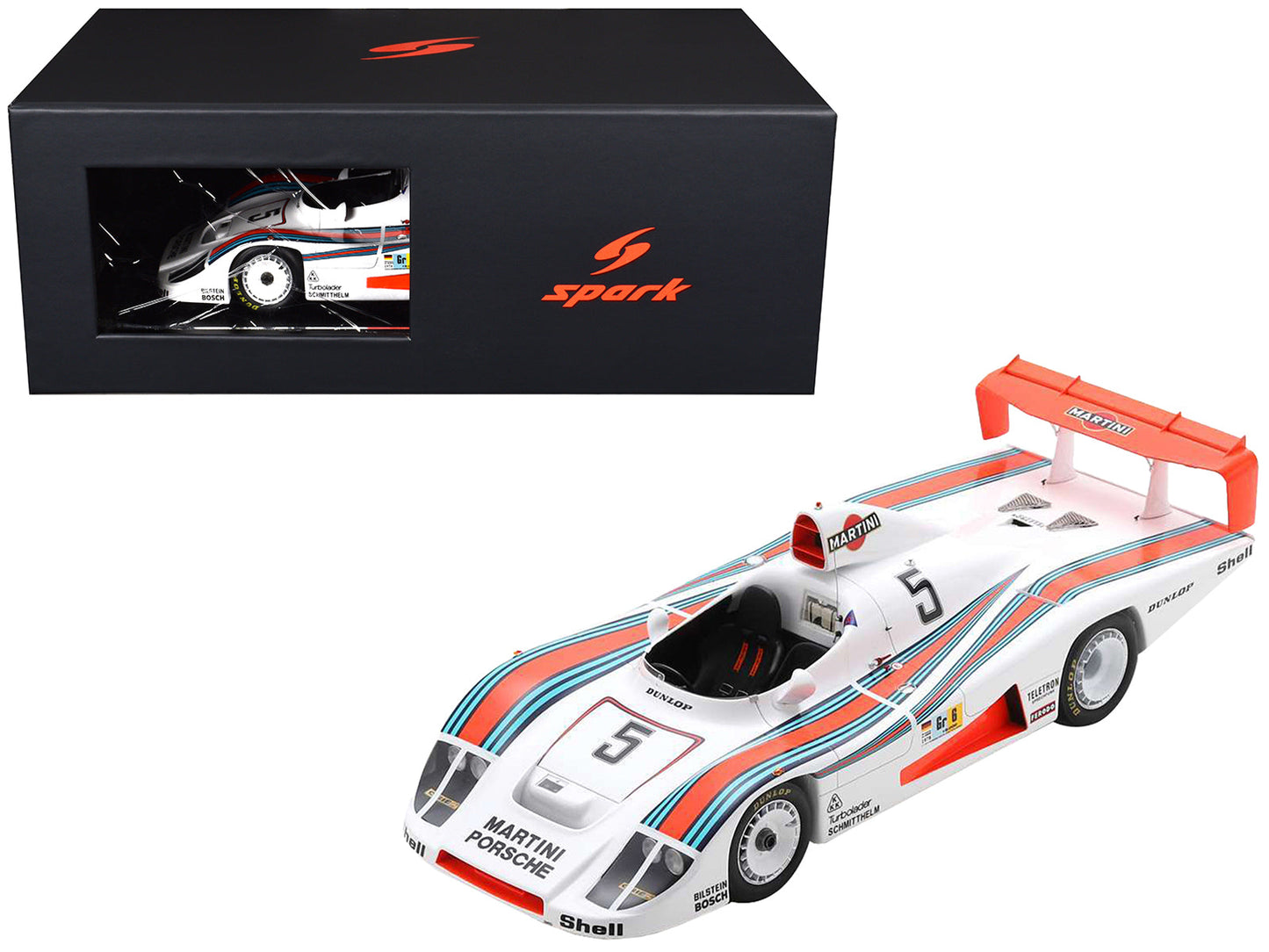 Porsche 936/78 #5 Jacky Ickx - Henri Pescarolo - Jochen Mass "Martini Racing Porsche System" "24 Hours of Le Mans" (1978) with Acrylic Display Case 1/18 Model Car
