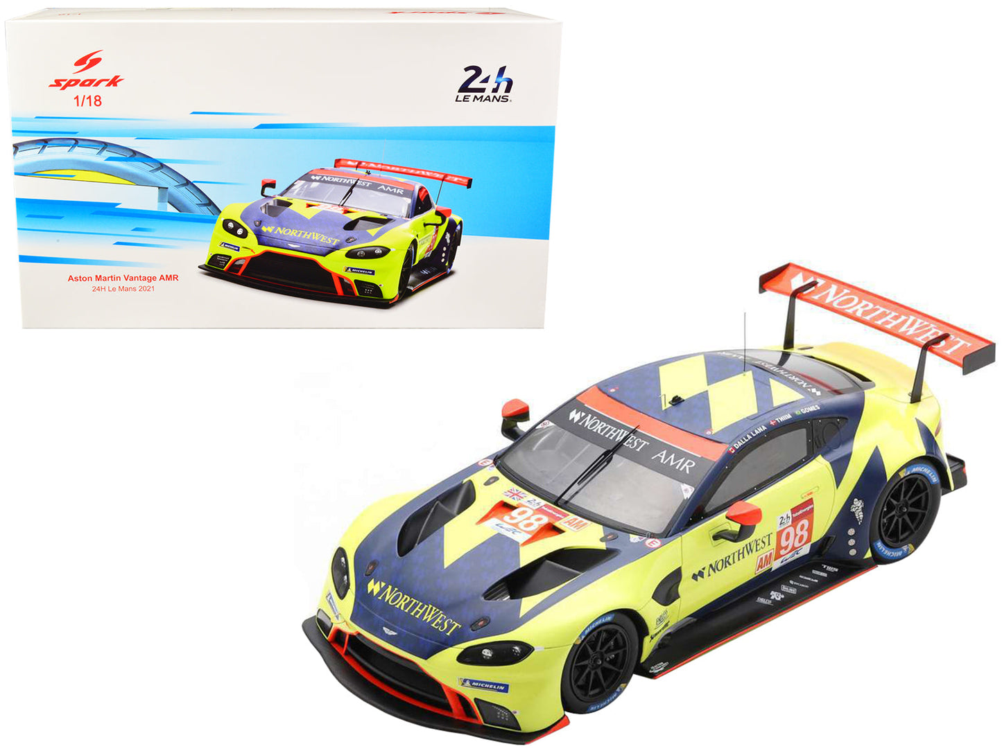 Porsche Aston Martin Vantage AMR #98 Marcos Gomes - Paul Dalla Lana - Nicki Thiim "Aston Martin Racing" LMGTE Am Class 24 Hours of Le Mans (2021) 1/18 Model Car