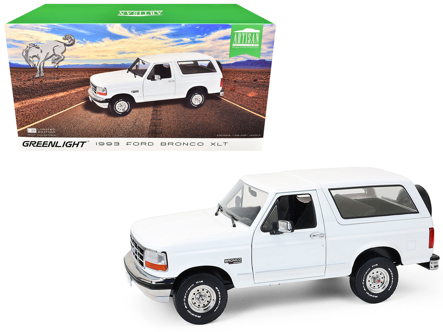 1993 Ford Bronco XLT Oxford White "Artisan Collection" 1/18 Diecast Model Car