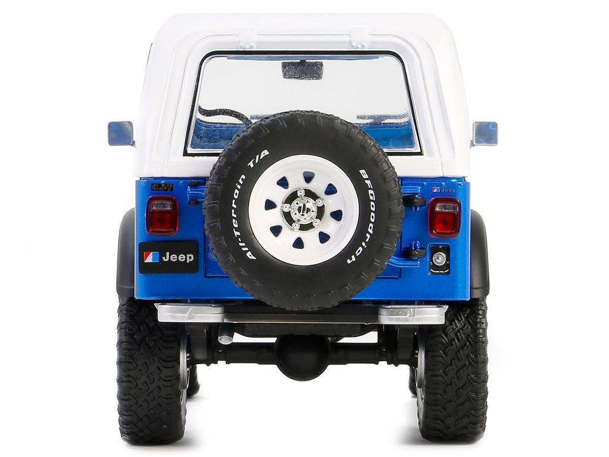 1978 Jeep CJ-7 Renegade Captain Blue Metallic with White Top "Artisan Collection" Series 1/18 Diecast Model Car
