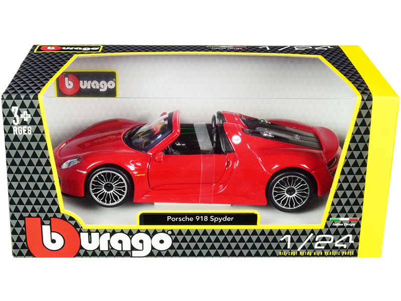 Porsche 918 Spyder Convertible Red 1/24 Diecast Model Car