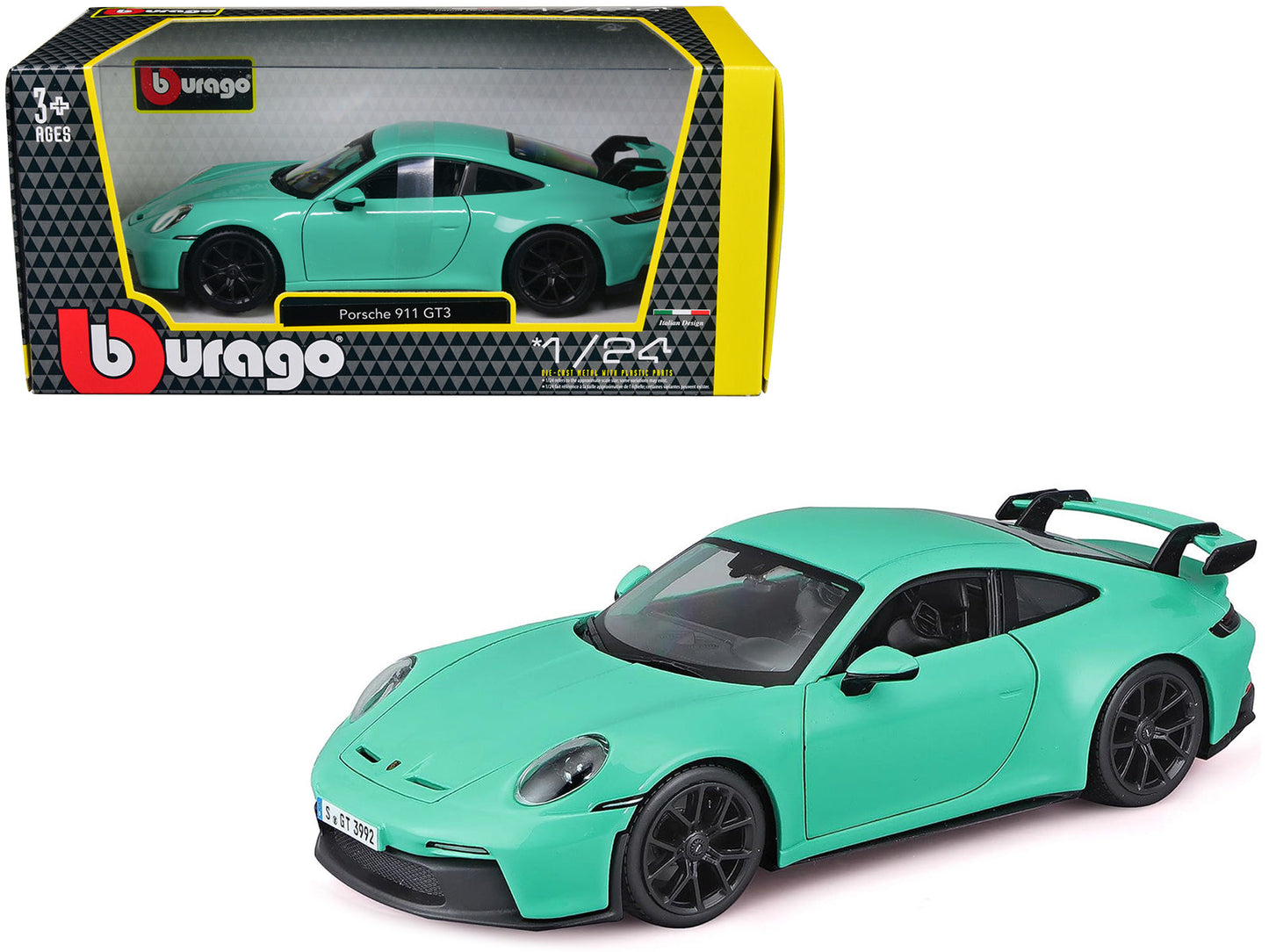 Porsche 911 GT3 Light Green 1/24 Diecast Model Car