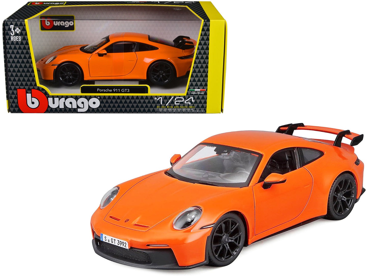 Porsche 911 GT3 Orange 1/24 Diecast Model Car