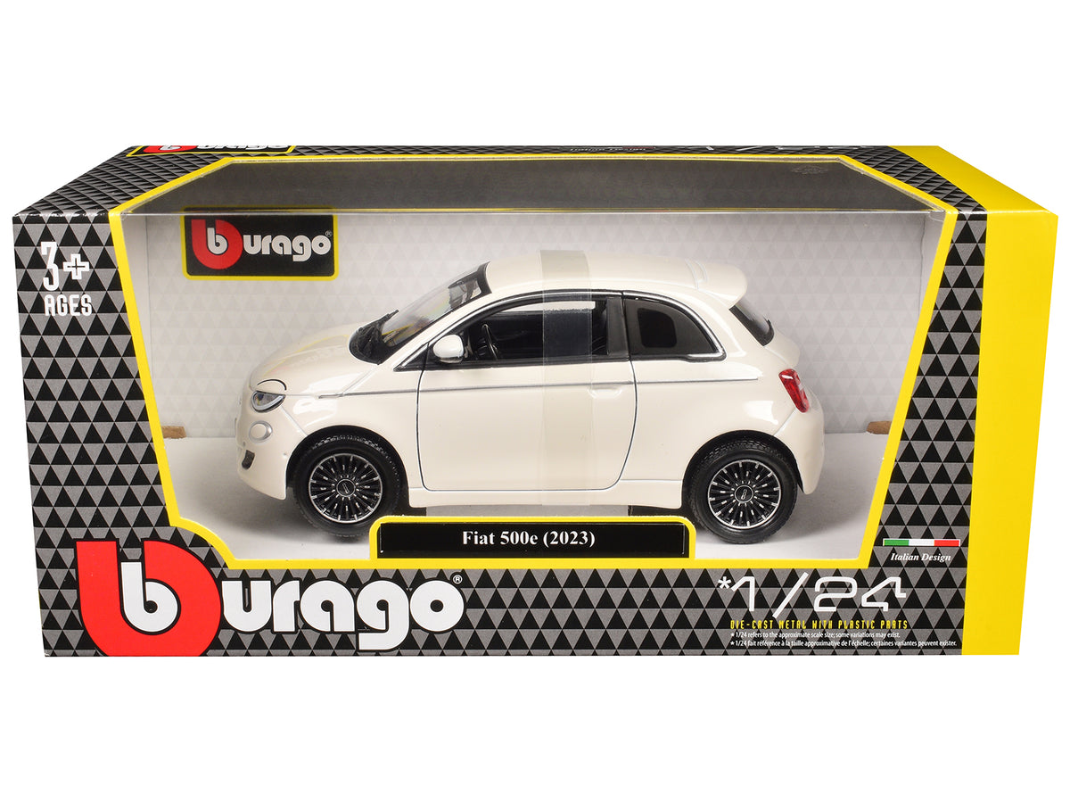2023 Fiat 500e White 1/24 Diecast Model Car